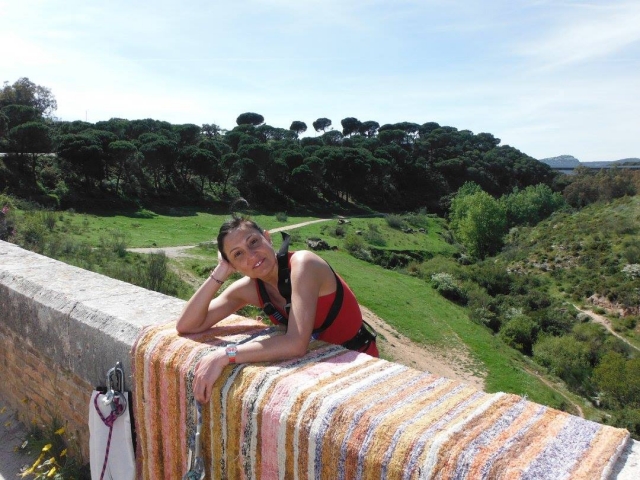  Leaning on the Malaga bridge 